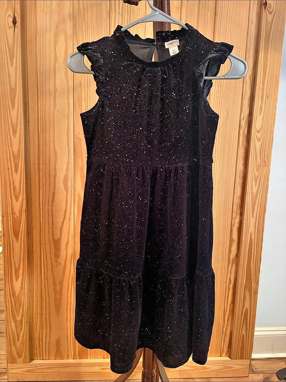 crewcuts Girls' Sparkle Velvet Dress Girls 10 Black